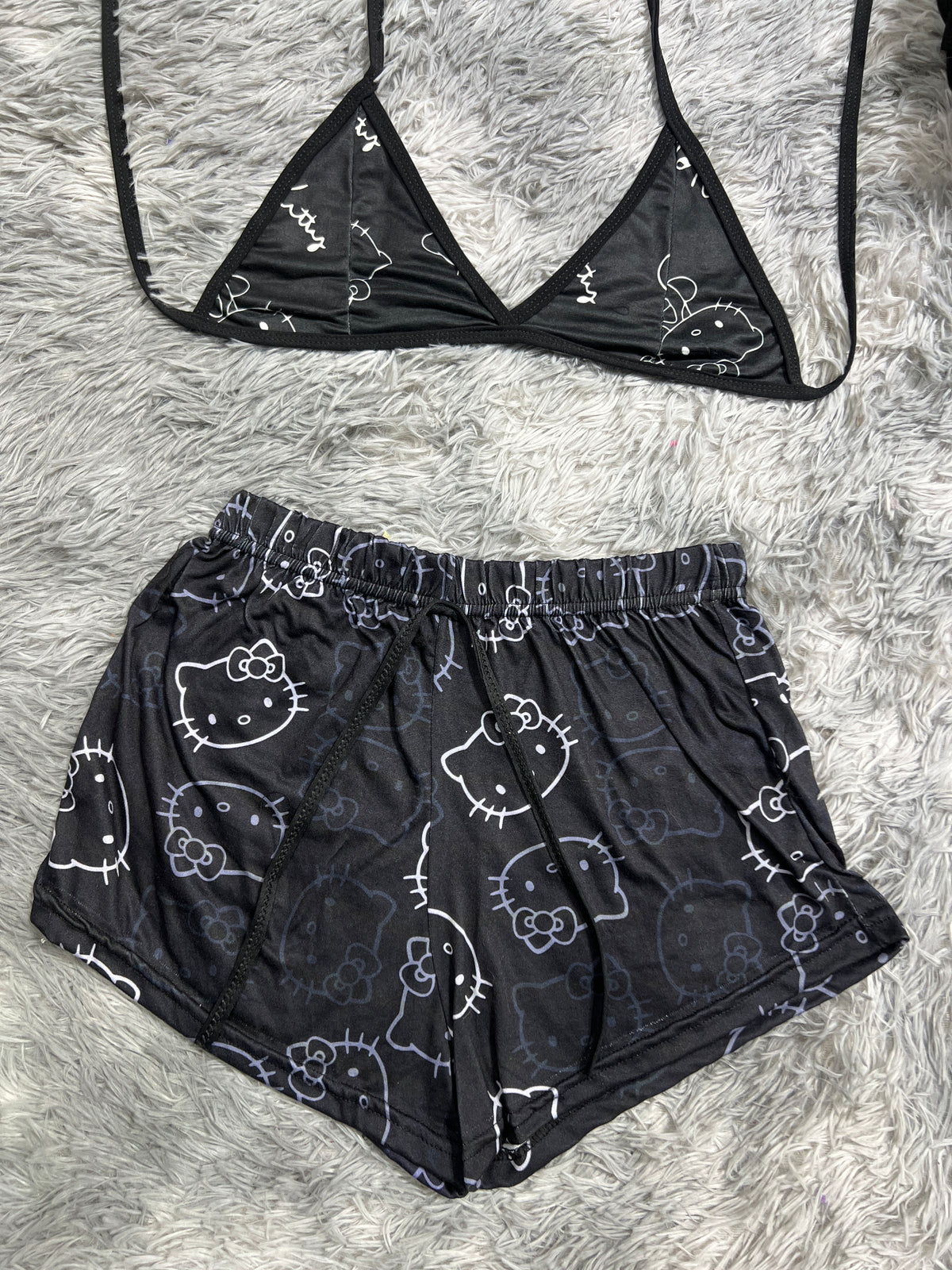 Hello Kitty Negro Top Con Short Brush