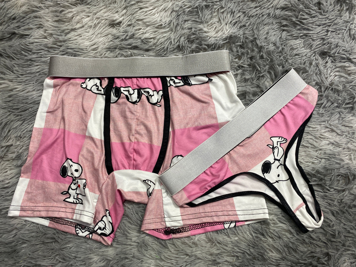 Snoopy Cuadros Rosas Duo Unitalla Con Tanga