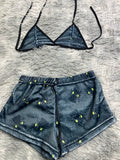Chimuelo Dragón Fondo Negro Top Con Short Afelpado