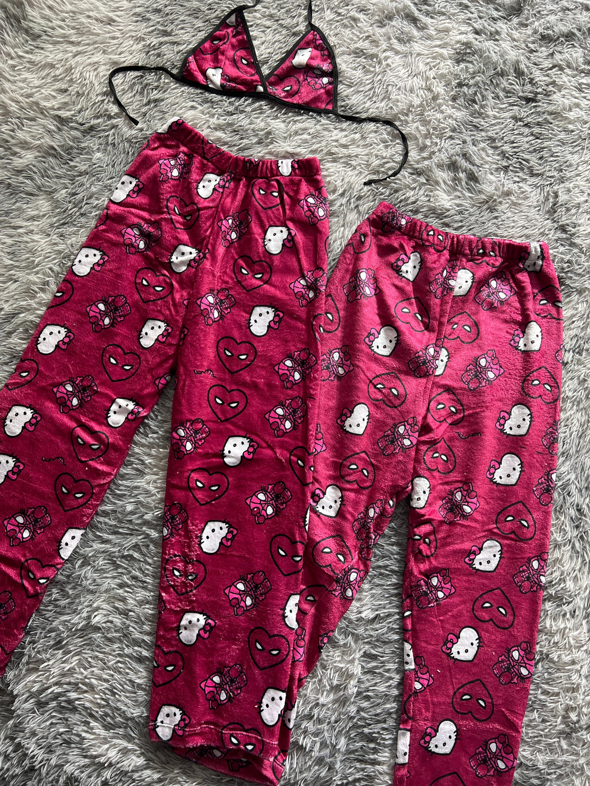 Spider Kitty Guinda Duo De Pijama Afelpada