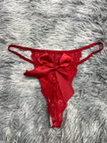 Moño Grande Rojo Tanga De Dama