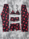 Spiderman Araña Fondo Negro Pijama De 5 Piezas