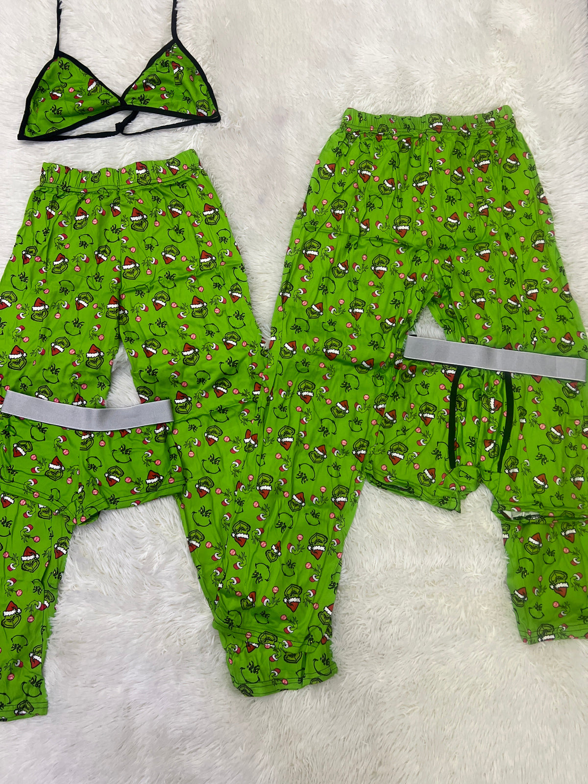 Verde Grinch Navideño Pijama De 5 Piezas