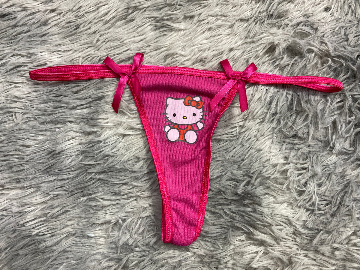 Hello Kitty Delgada Rosa Tanga De Dama