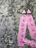 Stitch Gris Y Rosa Pijama De 5 Piezas