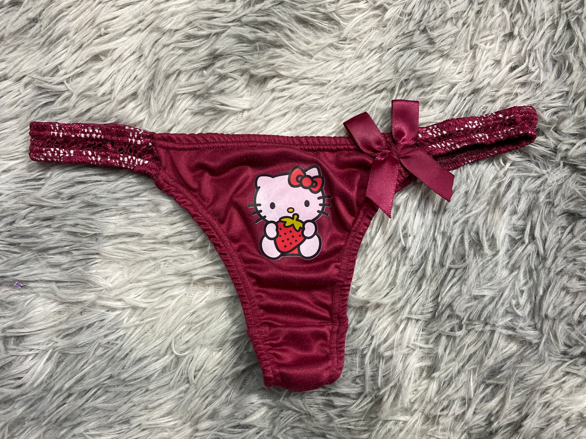 Hello Kitty Gruesa Color Vino Tanga De Dama