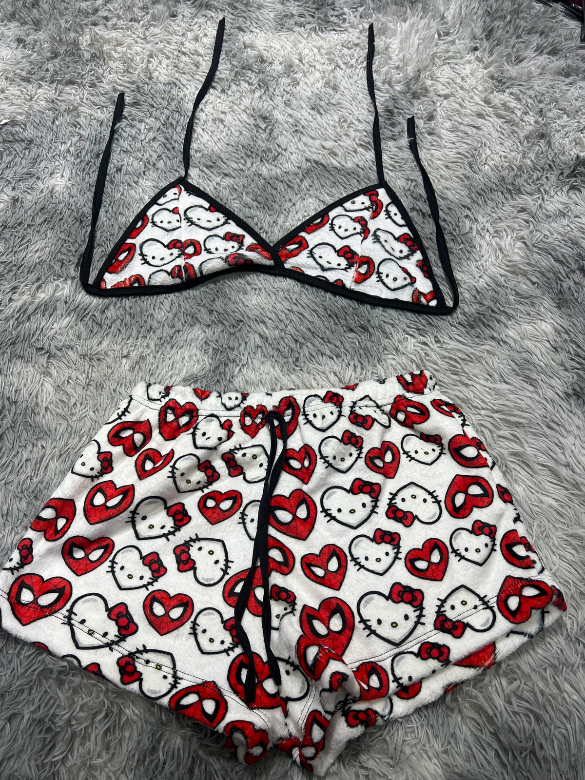 Spider Kitty Top Con Short Afelpado