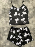 Snoopy Negro Blusa Con Short
