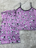 Snoopy Lila Blusa Con Pantalón