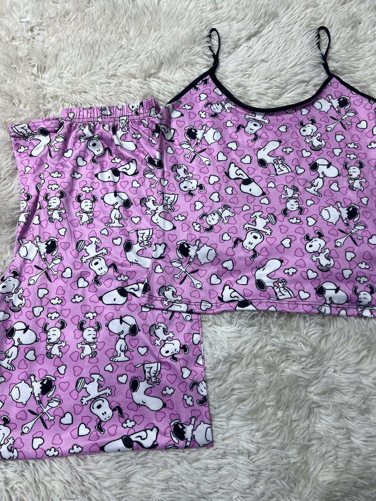 Snoopy Lila Blusa Con Pantalón