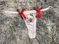 Hello Kitty Delgada Con Fresita Color Blanco Tanga De Dama