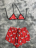 Snoopy Rojo Corazones Top Con Short Brush