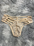 Tanga Líneas Beige Tanga De Dama