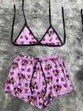 Minnie Y Mickey Mouse Morado Top Con Short Brush