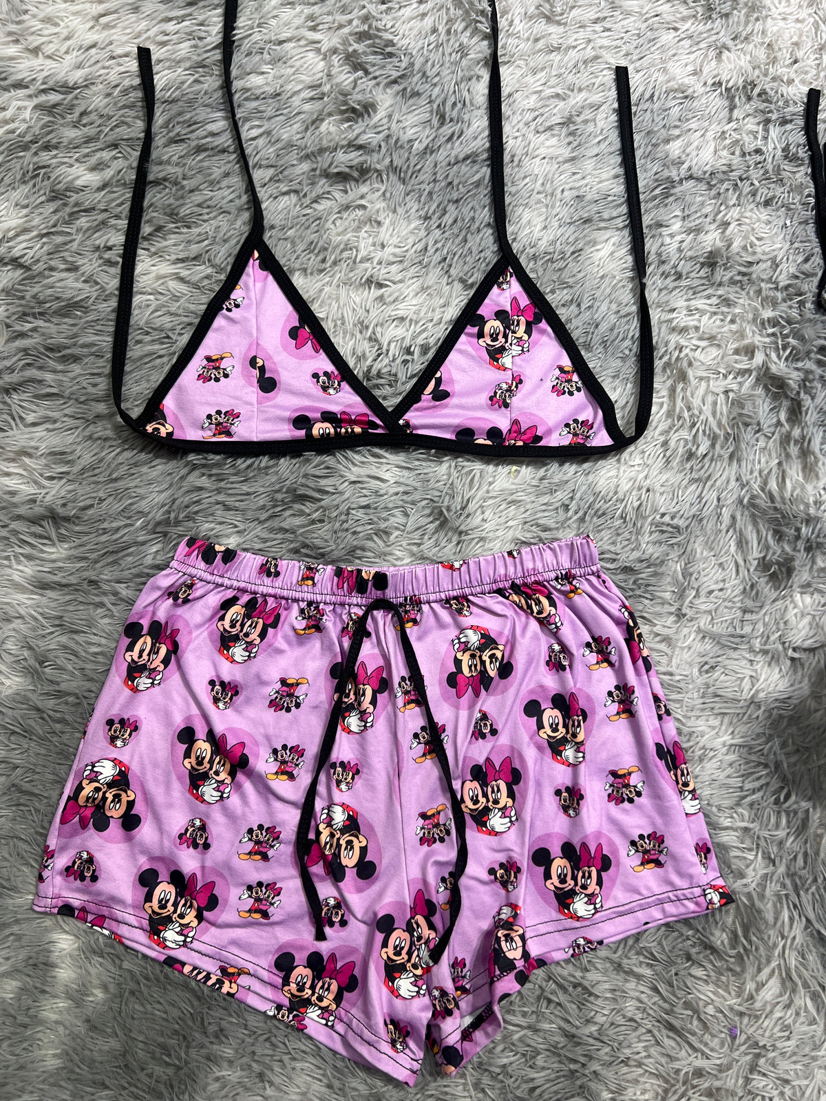 Minnie Y Mickey Mouse Morado Top Con Short Brush