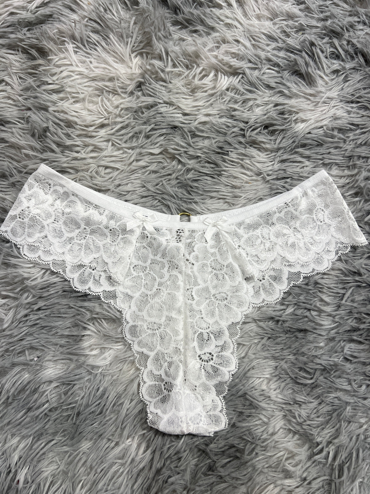 Argolla Detras Blanco Tanga De Dama