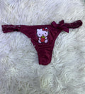 Hello Kitty Gruesa Encaje Vino Tanga De Dama