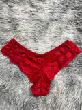 Líneas Delanteras Rojo Tanga De Dama