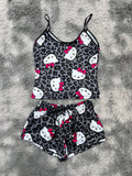 Hello Kitty Animal Print Gris Blusa Con Short