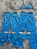 Hello Kitty Caras Azules Pijama De 5 Piezas