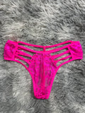 Líneas Rosa Fosforescente Tanga De Dama