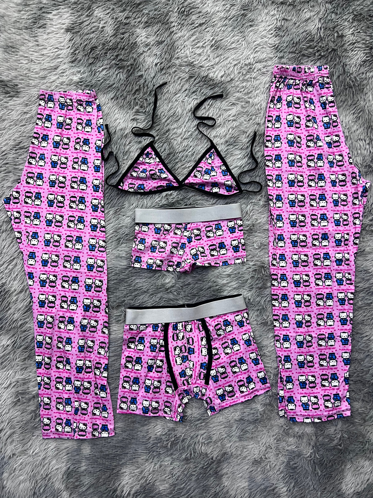 Hello Kitty Su Novio Pijama De 5 Piezas