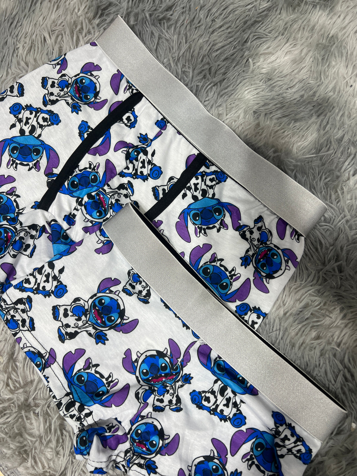 Stitch Vaquita Fondo Blanco Duo Con Boxer Unitalla