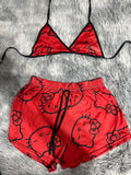 Hello Kitty Rojo Top Con Short Brush