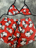Snoopy gorro fondo rojo Top Con Short Afelpado