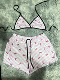 Moños Rosas Top Con Short Brush