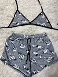 Snoopy Gris Top Con Short Brush