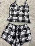 Snoopy Rayado Blusa Con Short