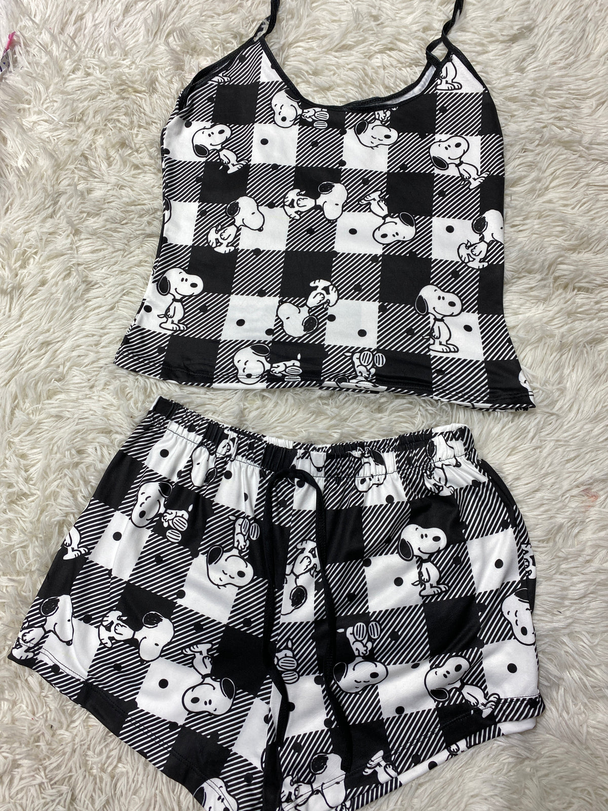 Snoopy Rayado Blusa Con Short