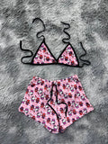 Hello Kitty y Spiderman Fondo Rosa Top Con Short Afelpado