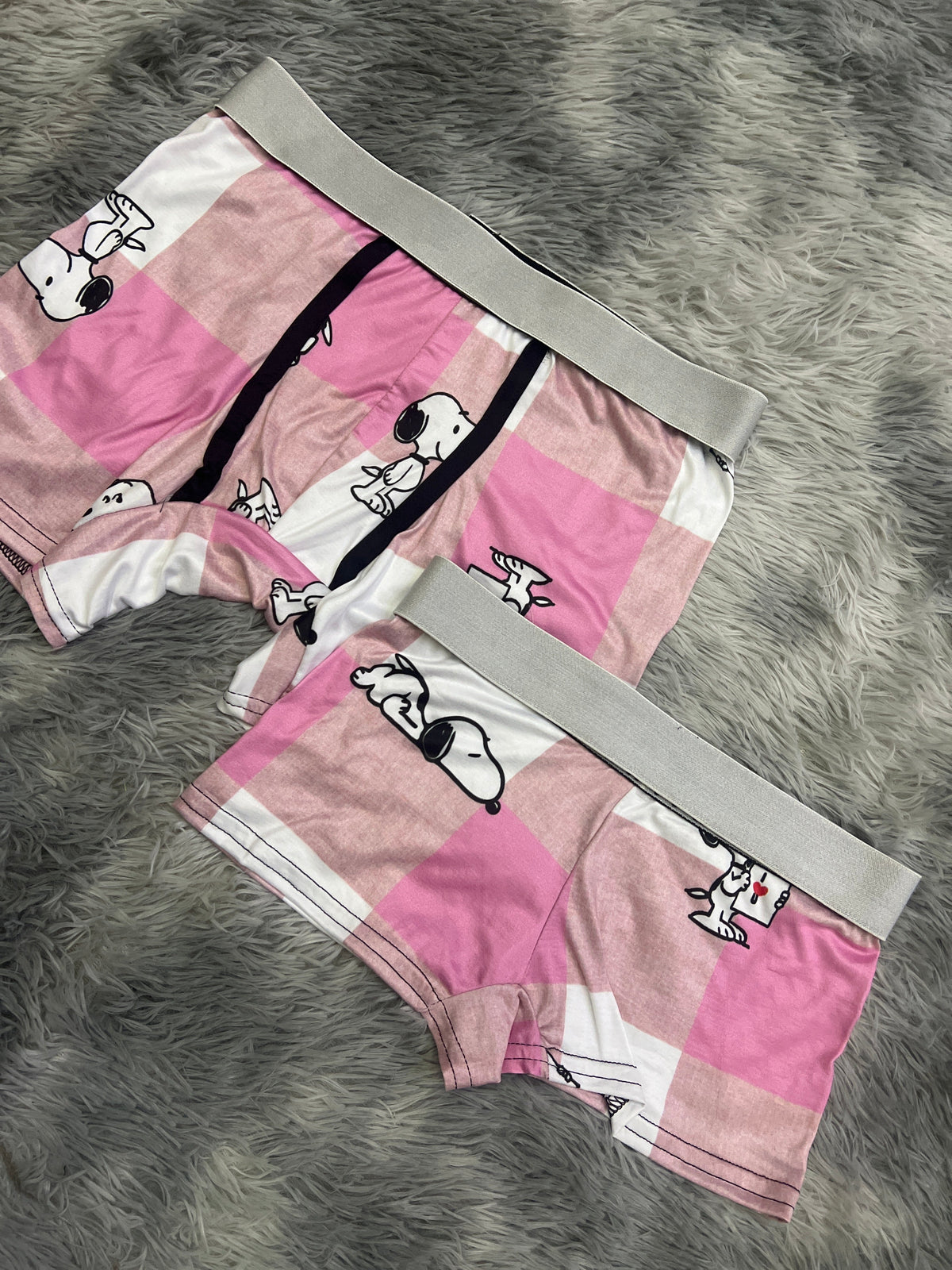 Snoopy A Cuadros Rosa Duo Con Boxer Unitalla