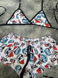 Jack y sally navideño Top Con Short Afelpado