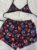 Spider Kitty Negro Top Con Short Brush