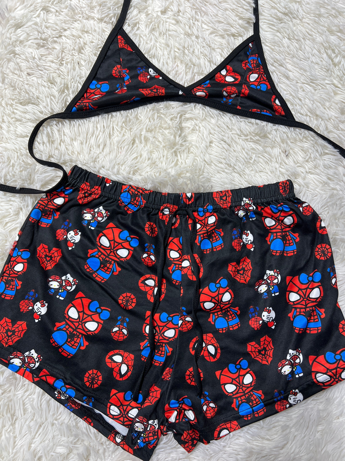Spider Kitty Negro Top Con Short Brush