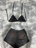 Cuadros Cafes Y Negro Top Con Short Brush