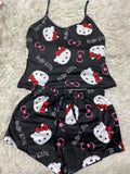 Hello Kitty Negro Blusa Con Short
