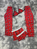 Spiderman Rojo Caras Pijama De 5 Piezas