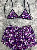 Kuromi Enojada Morado Top Con Short Brush