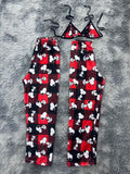 Snoopy Cuadros Rojos Rayados Duo De Pijama Afelpada