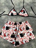 Hello Kitty Y Batman Fondo Blanco Top Con Short Afelpado