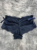 Moños A Los Lados Azul Oscuro Cachetero Tanga De Dama