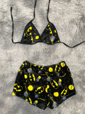 Batman Manchas Amarillas Top Con Short Afelpado
