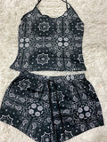Figuras Negro Blusa Con Short