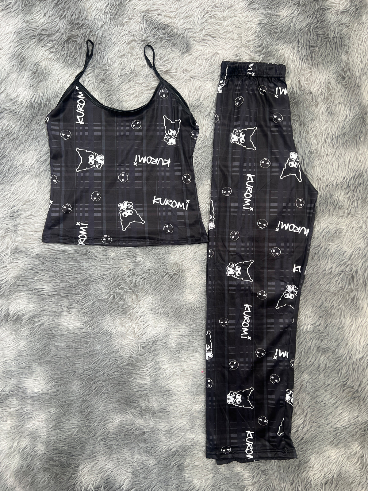 Kuromi Cuadros Blusa Con Pantalón
