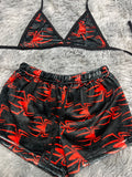 Spiderman Arañas Rojas Top Con Short Afelpado