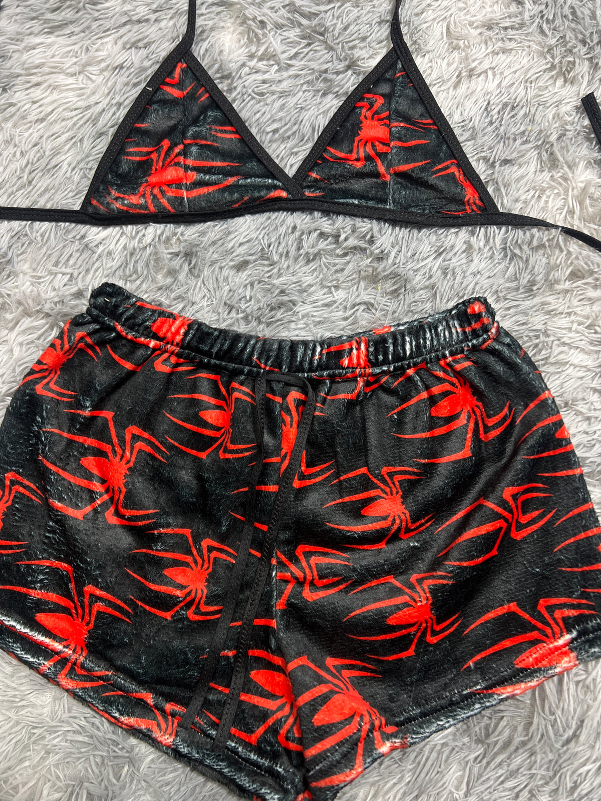 Spiderman Arañas Rojas Top Con Short Afelpado